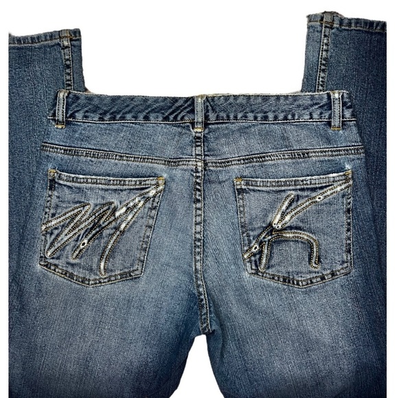 90s VINTAGE MK Michael Kors flare/ bootcut with patchwork pockets jeans size 6 - Picture 1 of 5